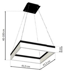 Lampada a sospensione LED su cavo NERO LED/32W/230V