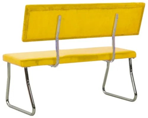 Panca 110 cm in Velluto Giallo Senape