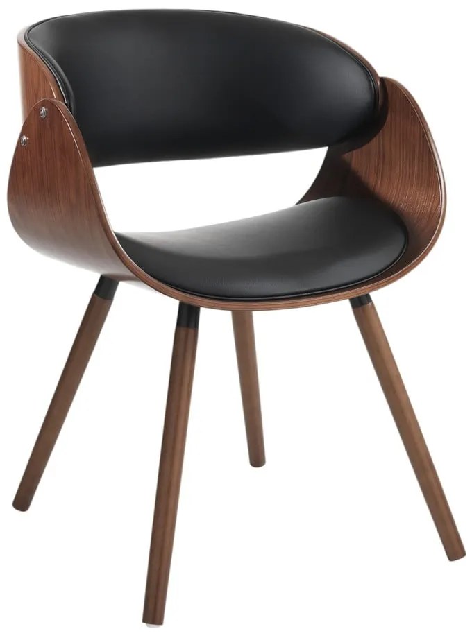 Sedia da pranzo nera/marrone scuro in imbottito con braccioli Visby Evo – Tomasucci