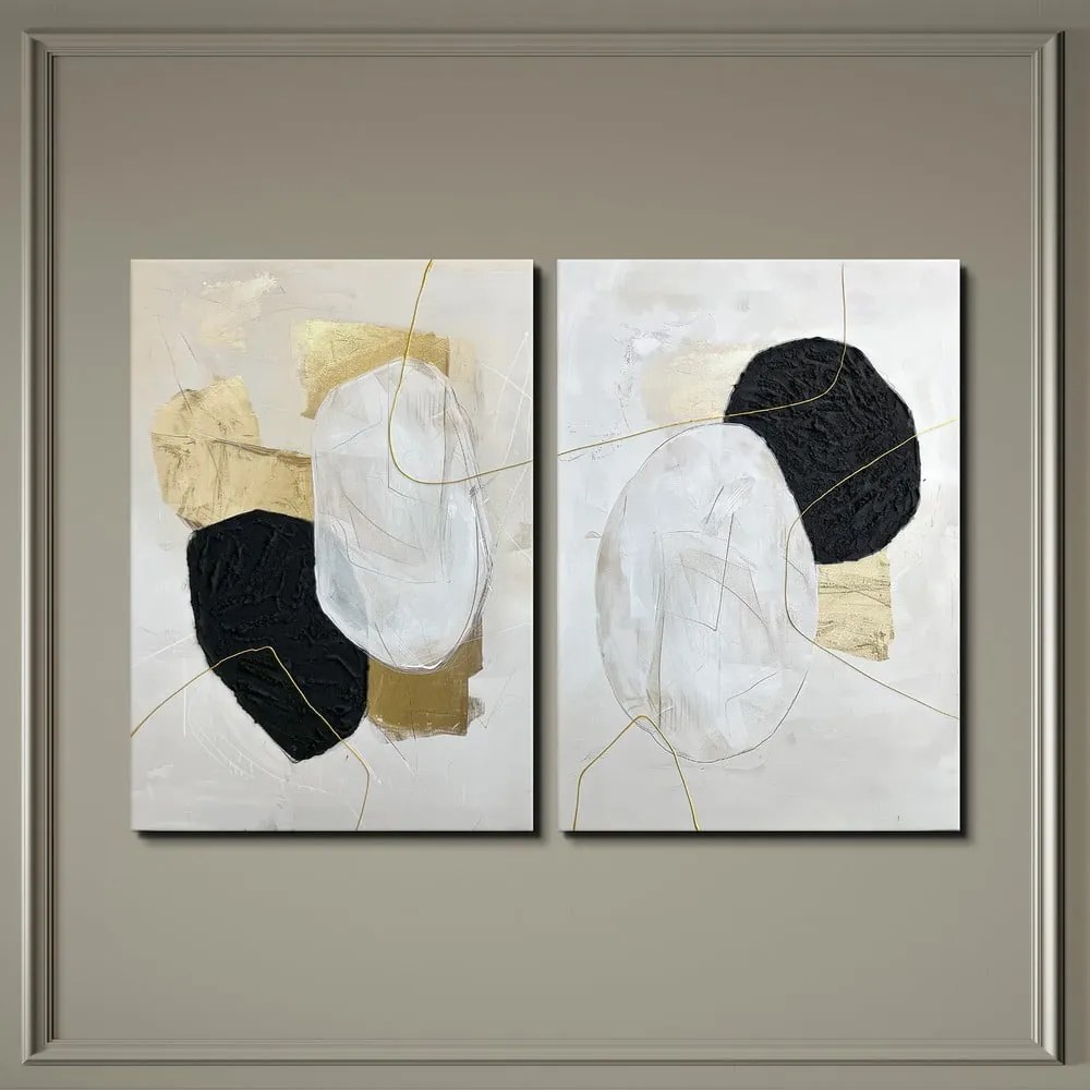 Set di quadri con elementi dipinti a mano 2 pz 50x70 cm Crystal – Styler