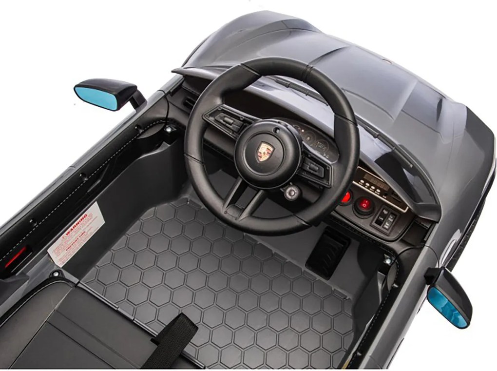 Macchina Elettrica per Bambini Porsche Taycan Turbo S 12V con Telecomando Bluetooth Luci LED e Tappetini Nero...