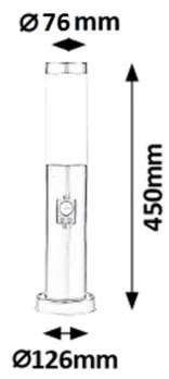 Rabalux 8267 - Lampada da esterno con sensore INOX TORCH 1xE27/25W IP44
