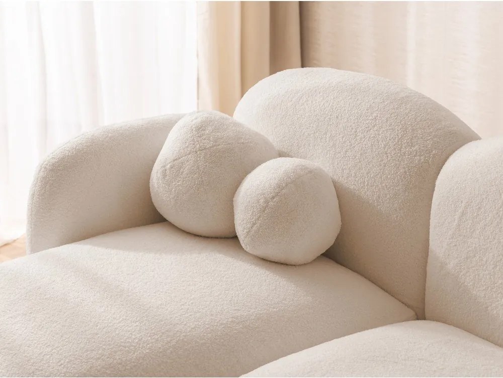 Divano angolare marrone chiaro (con penisola a sinistra/con chaise lounge) con rivestimento in bouclé Orbit – Ropez