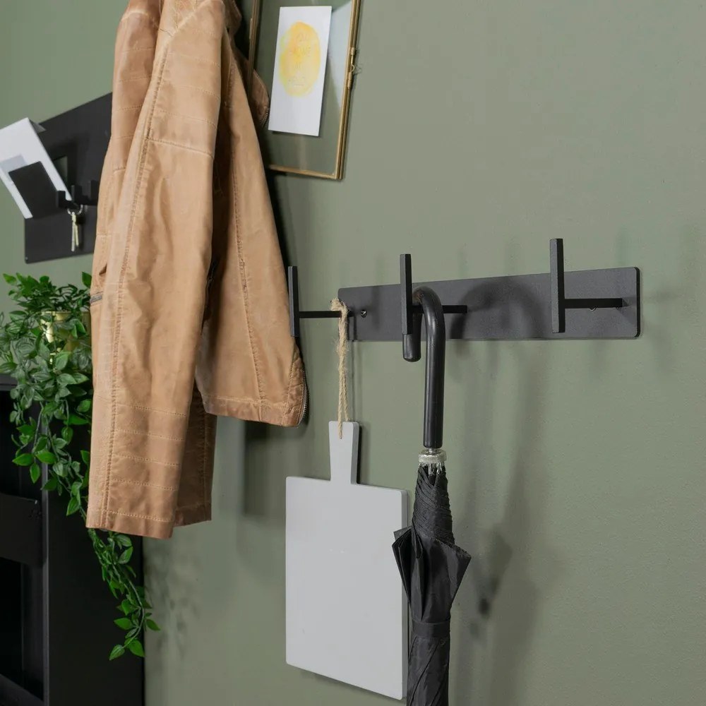 Attaccapanni da parete nero in metallo 44 cm Chapman – Spinder Design