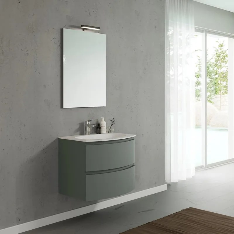 Base porta lavabo Armonia 70 cm  verde salvia , 2 cassetti