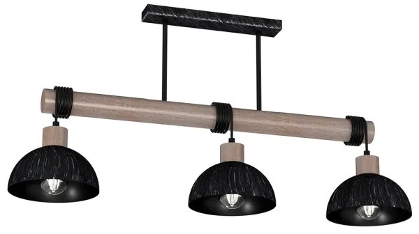 Lampadario su filo  ERIK 3xE27/60W/230V marrone/nero