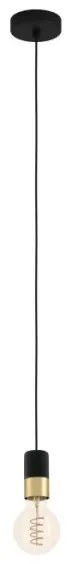 Eglo 31075 - Lampadario a sospensione con filo CALARI 1xE27/40W/230V nero/oro