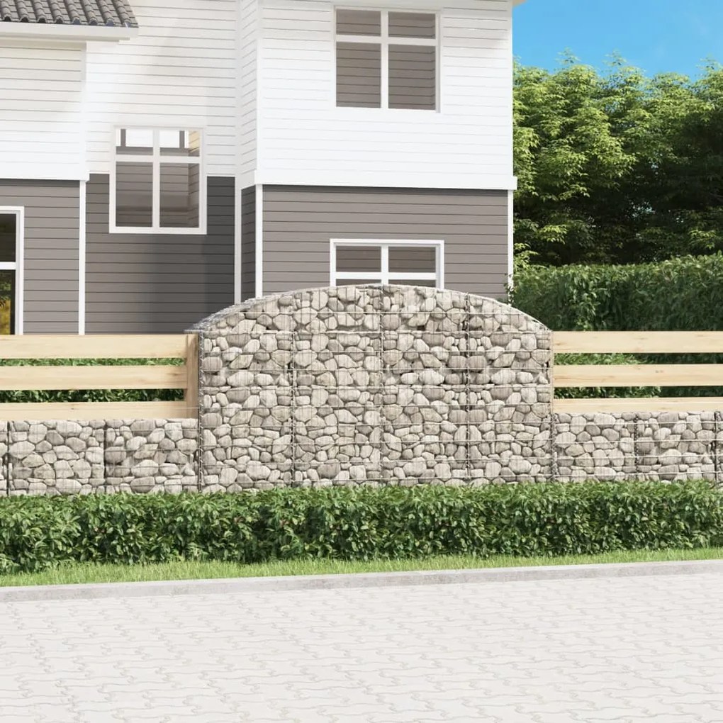 Cesto Gabbione Ad Arco 200x50x120/140 Cm Ferro Zincato /