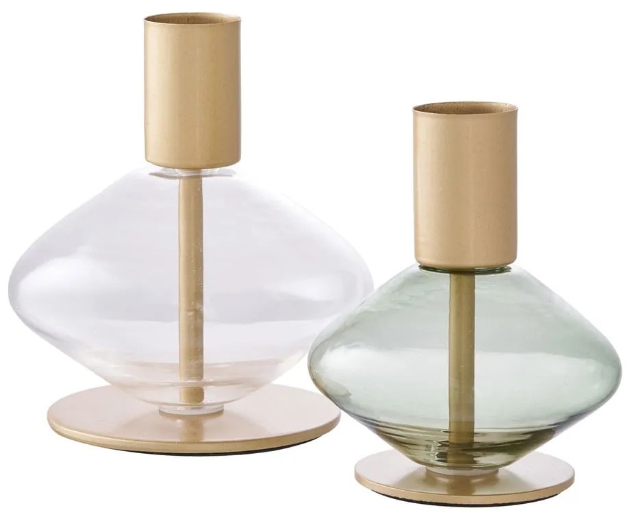 Portacandele in set in vetro 2 pz – House Nordic