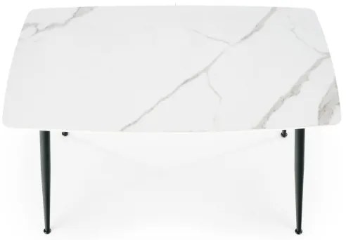 Tavolo da pranzo ALARA, finitura effetto marmo bianco/nero