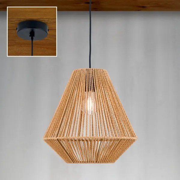 Orion HL 6-1812/1 - Lampadario a sospensione con filo JUNGLE 1xE27/40W/230V diametro 31 cm canapa