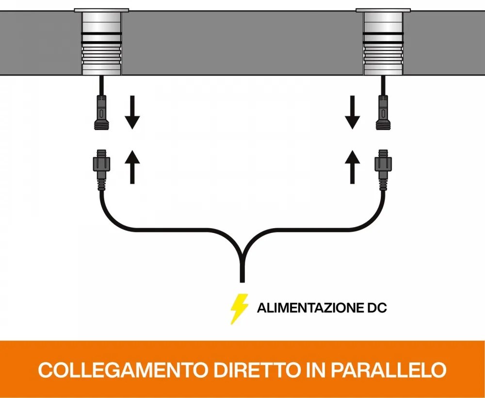 Faretto Segnapasso LED 3W, IP67, Nero, Professional Colore  Bianco Caldo 2.700K