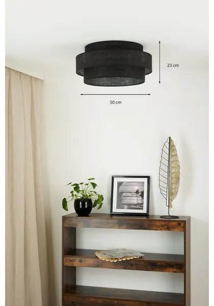 Brilagi - Plafoniera SPACE YUTE LED/12W/230V diametro 50 cm nero