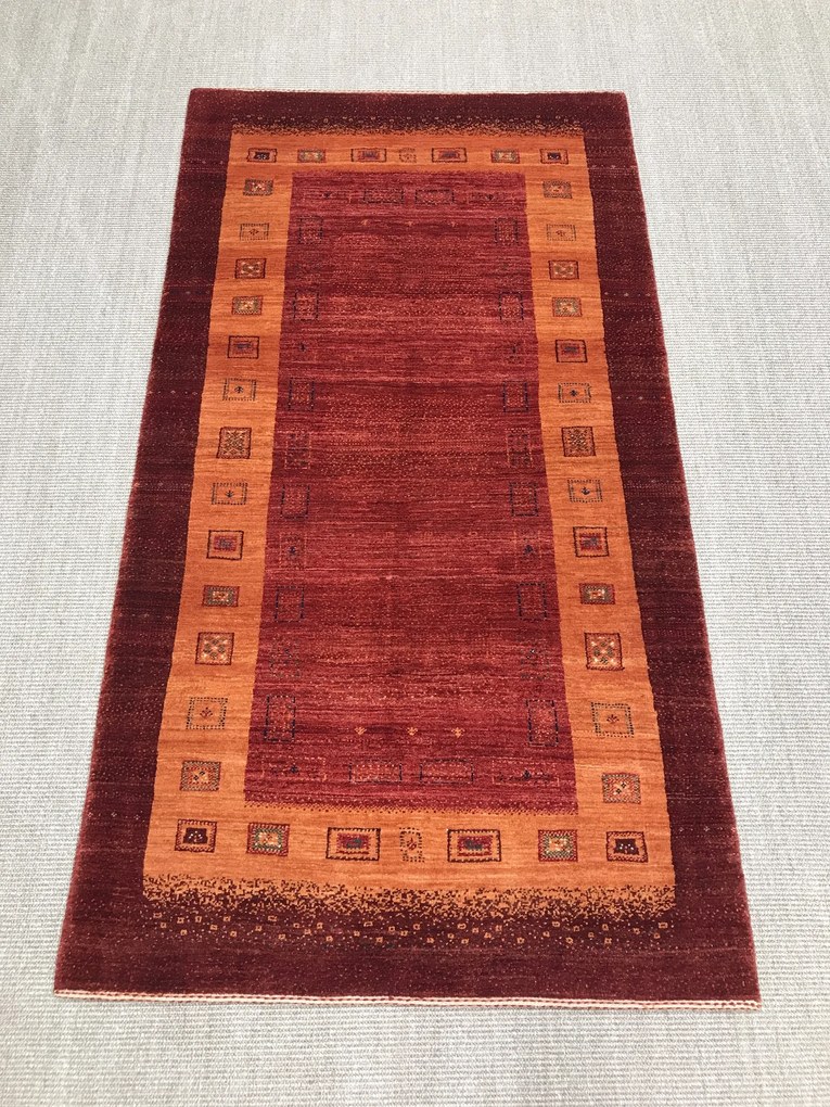 Loribaft Tappeto 190x100 Rosso (Iran) Annodato A Mano