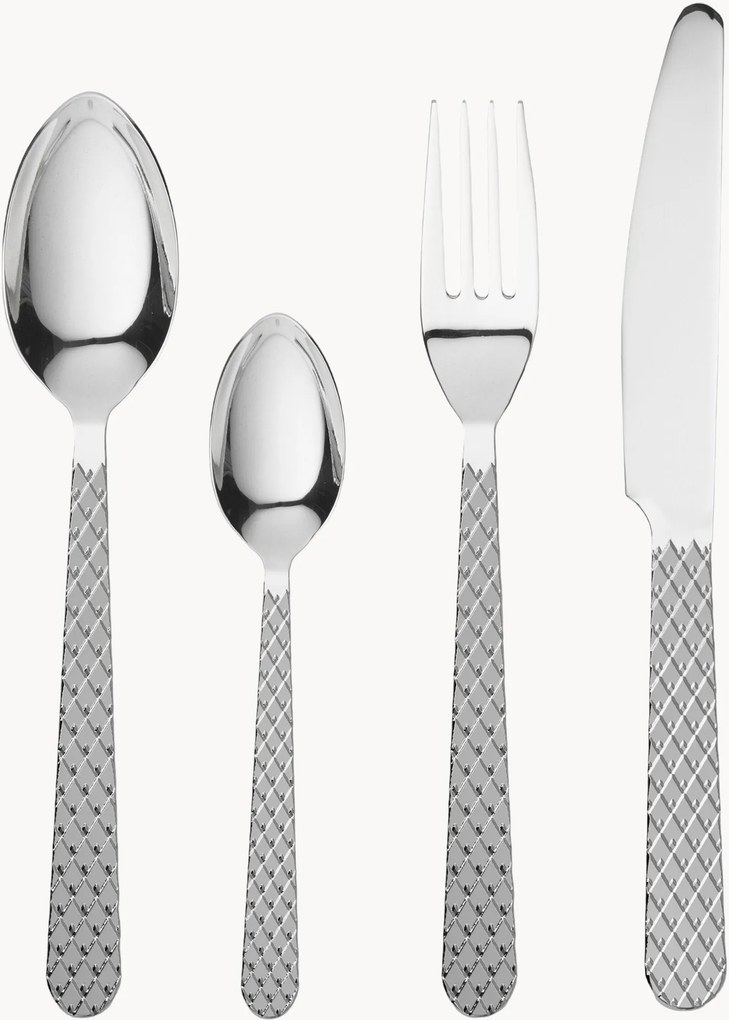 Set di 16 posate con manico scanalato Rhombe, 4 persone