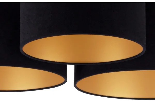 Duolla - Plafoniera ROLLER TRIO 3xE27/60W/230V nero/oro