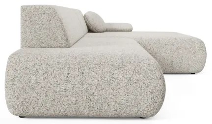 Divano letto angolare con contenitore a L PRATO, angolo destro, beige
