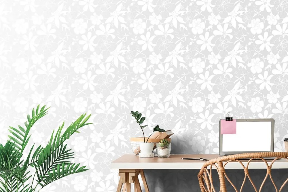 Carta da parati – Fiori fioriti delicati