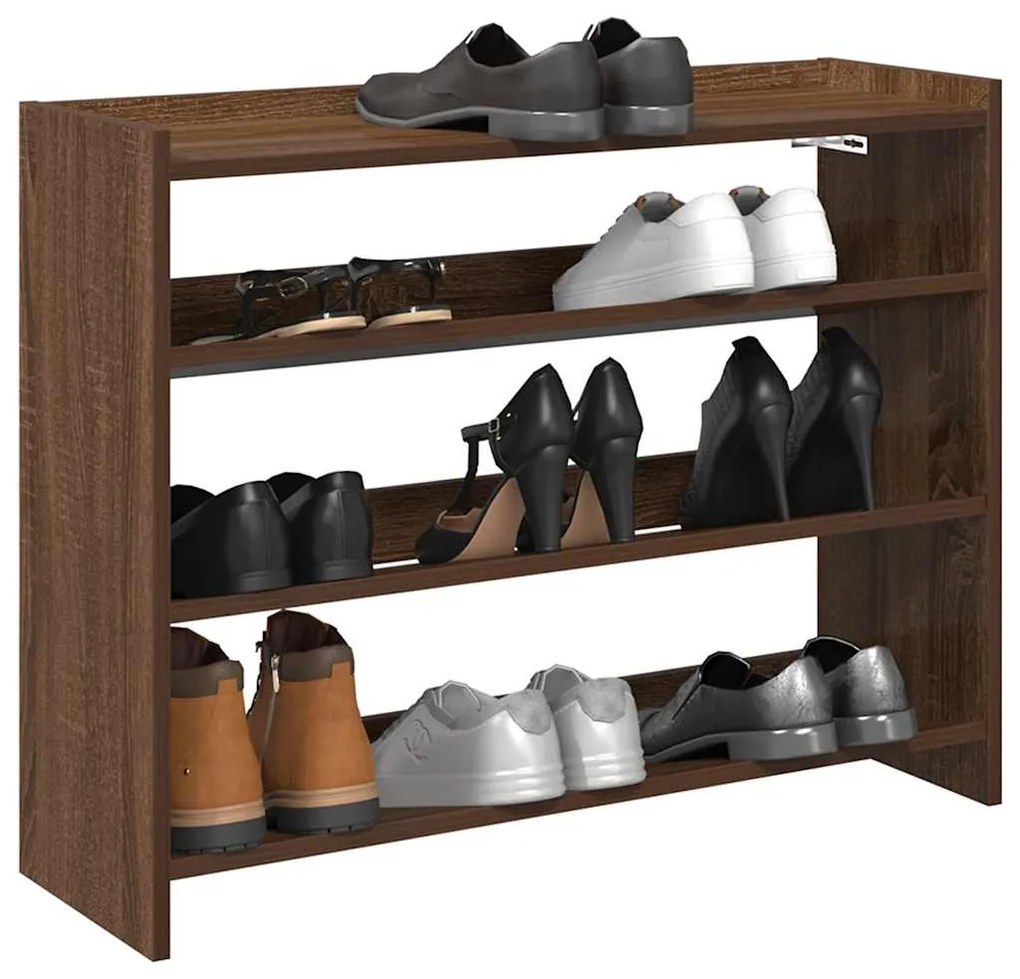Scarpiera Rovere Marrone 80x25x62 Cm İn Legno Multistrato /