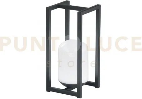 Lampada ricaricabile led climax nera 2w 140lm 4000k ip54 16x16x35,4cm