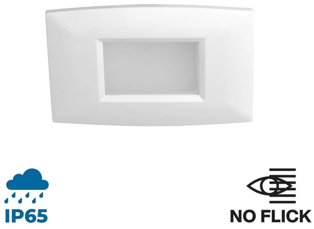 Segnapasso LED per scatola 503 2W IP65 Luce Simmetrica - No Flickering Colore Bianco Caldo 3.000K