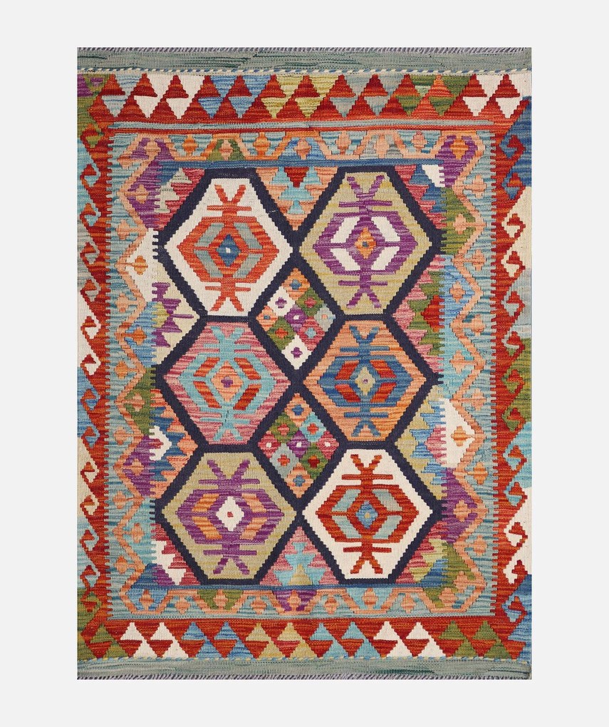 Kilim Tappeto 100 x 140 (Pakistan) Tessuto A Mano
