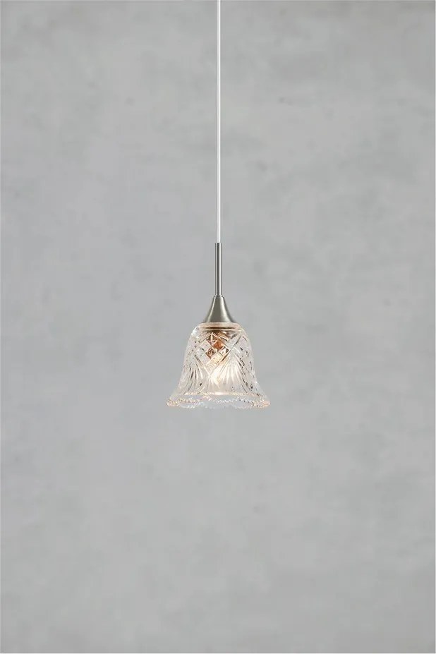 Lampadario argentato con paralume in vetro ø 13,5 cm Luna – Markslöjd