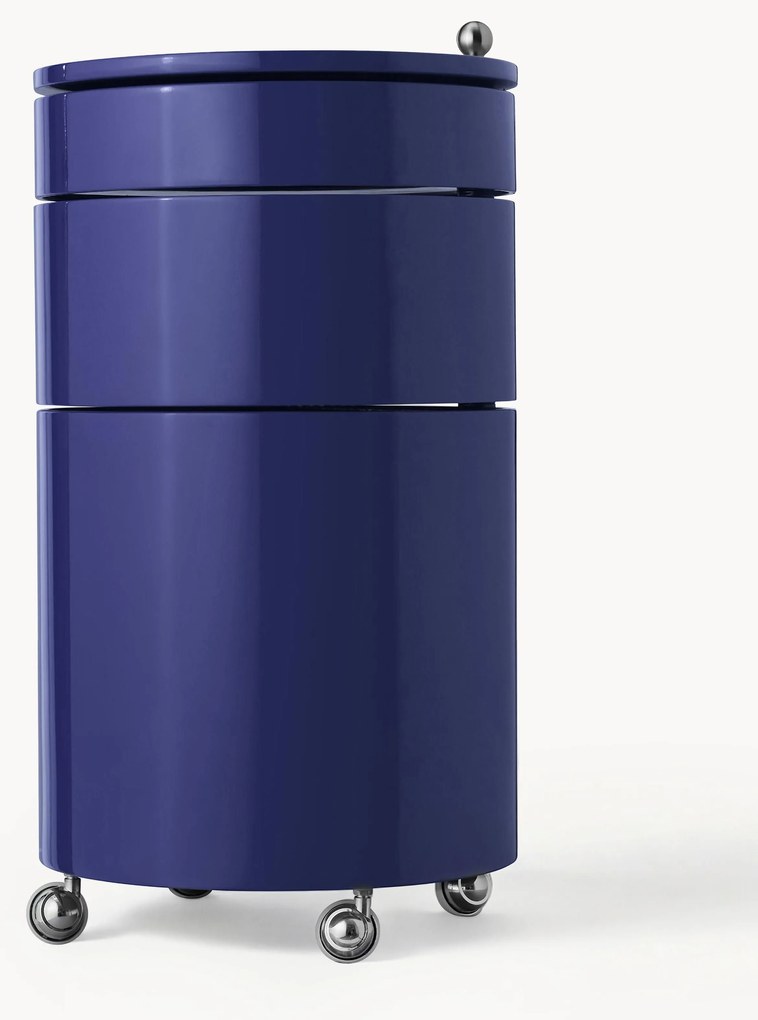 Contenitore a rotelle tondo Barboy, design Verner Panton