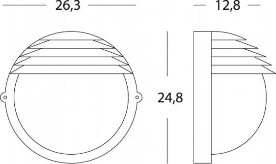 Lampada Applique Tonda Grande Colore Nero per Esterno Linea Palpebra Sovil...