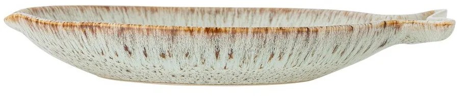 Piatto da portata blu e beige in gres Fleur – Bloomingville