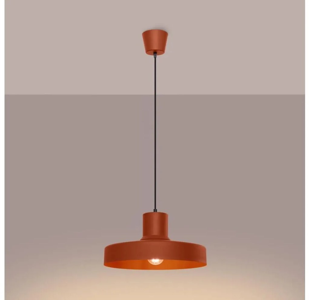 Sollux SL.1706 - Lampadario a sospensione con filo BILO 1xE27/15W/230V diametro 35 cm arancione