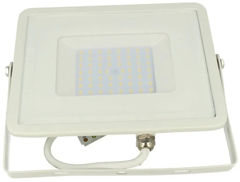 Faro Led Flood Light 50W IP65 Caldo 3000K Super Slim 28mm Carcassa Bianca Samsung Garanzia 5 Anni SKU-21409