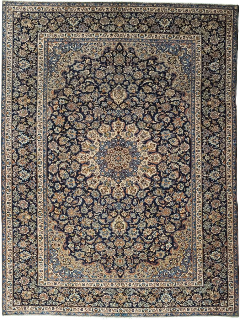 Kashan Tappeto persiano 400 x 300 Blu (Iran) Annodato A Mano
