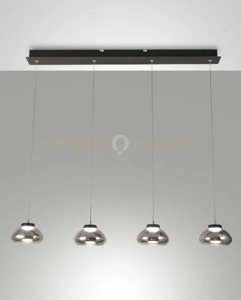 Arabella sospensione fume' 4 luci rettangolare a led 3000k - 32w - ...