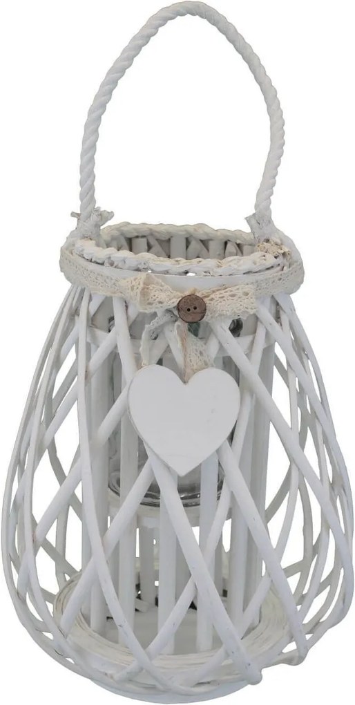 GEORGIE - lanterna in vimini tondo 15 x 30 cm