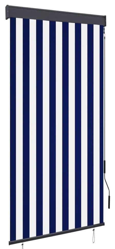 Tenda A Rullo Per Esterni 80x250 Cm Blu E Bianca /