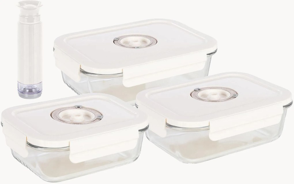 Set di 3 contenitori sottovuoto in vetro con pompa manuale Aspifresh