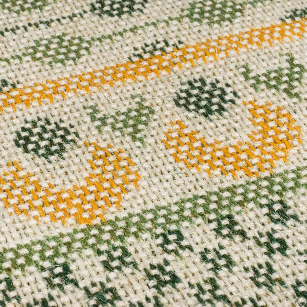 Tappeto verde in misto iuta 120x170 cm Mara Jute Border – Flair Rugs