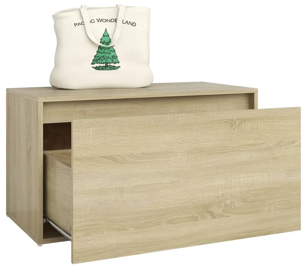 Panca da ingresso 80x40x45 cm rovere sonoma truciolato