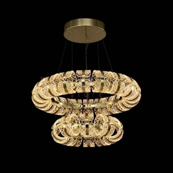 Lampada a sospensione retro' doppia, acrilico trasparente + ferrame...
