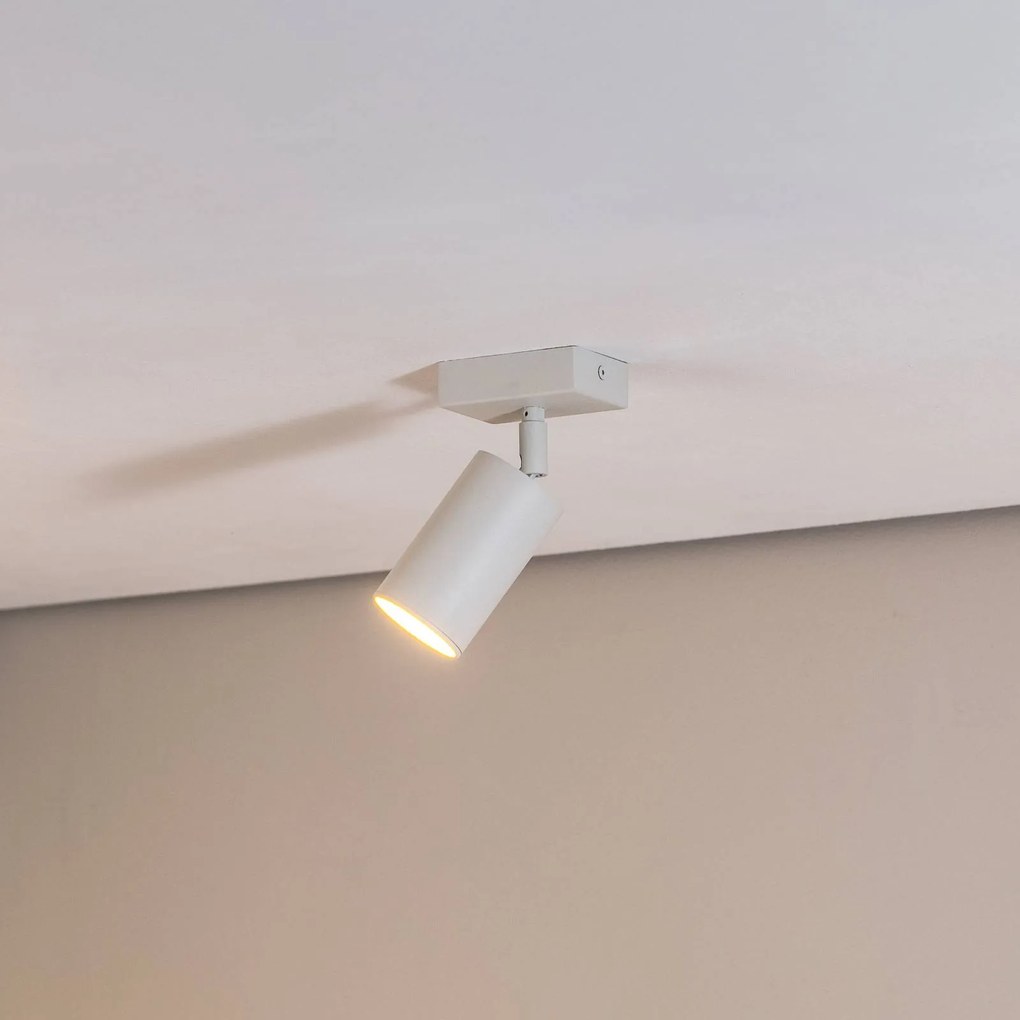 Argon Faretto da soffitto Sado in acciaio bianco, orientabile a 1 luce angolare