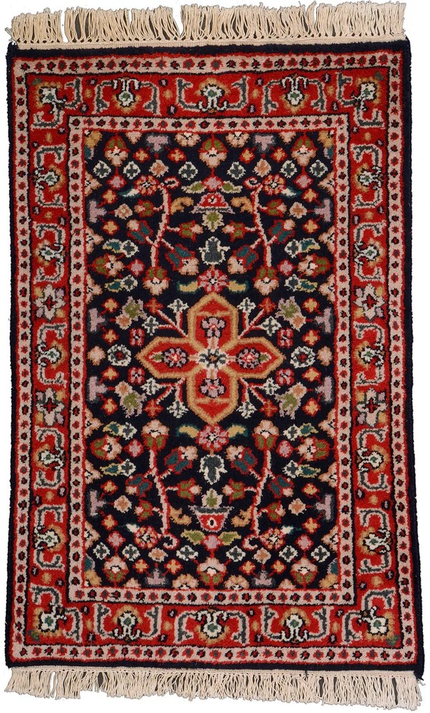 Sarouk Tappeto 60x90 Beige (Indian) Annodato A Mano