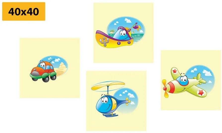 Set di quadri – Mezzi di trasporto adorabili