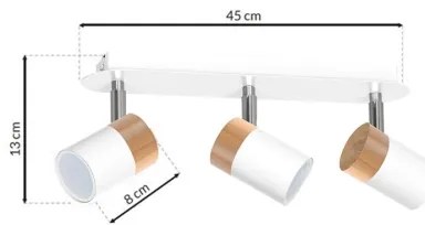 Faretto JOKER WHITE WOOD 3xGU10/8W/230V