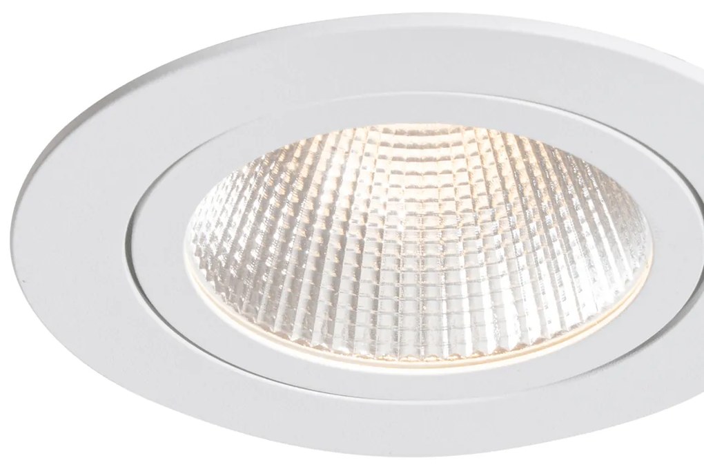 Set di 6 faretti da incasso bianchi 9,5 cm con LED 1300 lm dimmerabili IP23 - Gaius