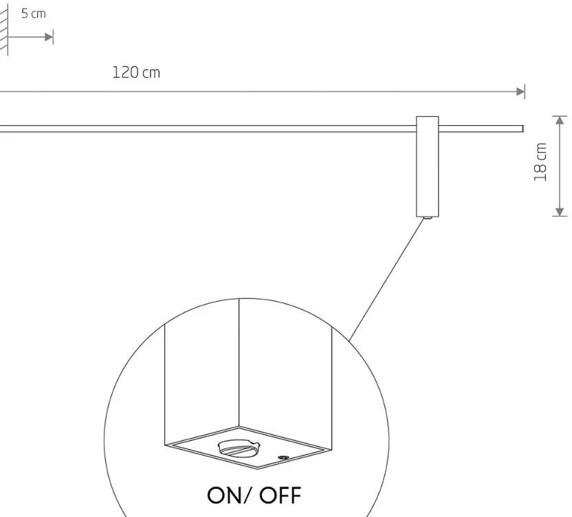 Nowodvorski Lighting Applique a LED Motive L, larghezza 120 cm, nero, metallo