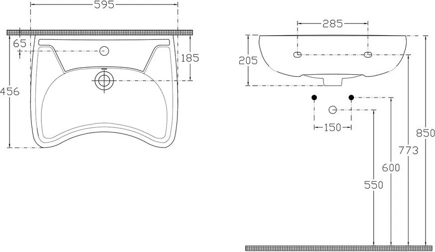 Lavabo bianco in ceramica 59x45,5 cm Handicap – Sapho