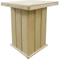 Tavolo da Bar Esterno 75x75x110cm Legno di Pino Impregnato cod mxl 34288