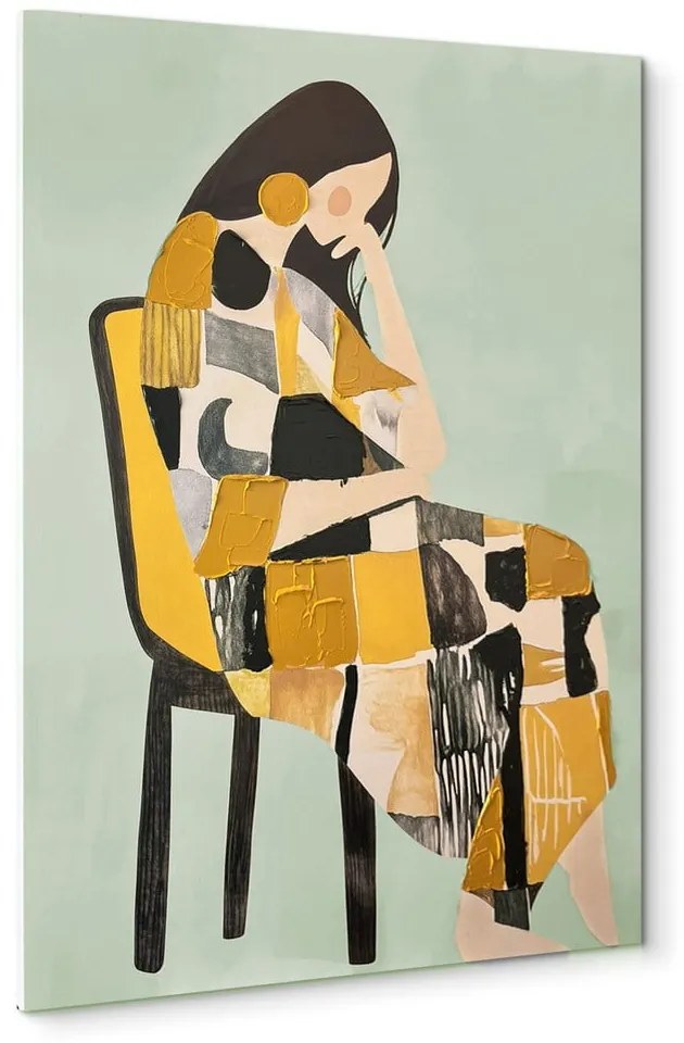 Quadro con elementi dipinti a mano 70x100 cm Penelope – Styler