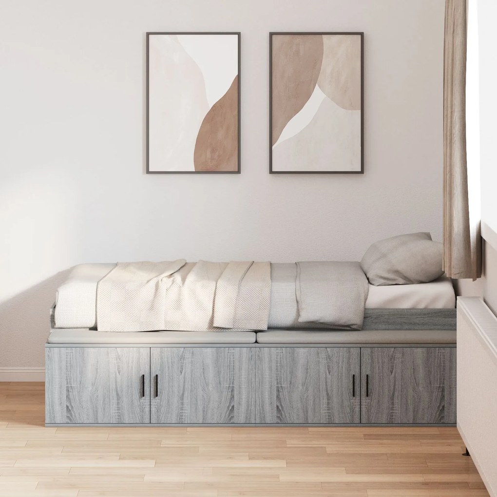 Struttura letto grigio sonoma 90x200 cm